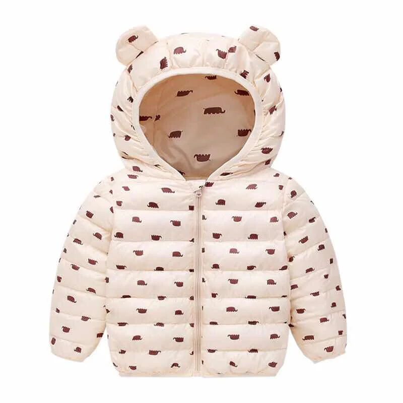 

Ear children's cotton suit children's thickening down coat baby infant color warm jacket, Picture