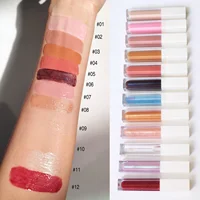 

No brand cosmetic private label vegan liquid lipstick customized your own label 12 colors glitter lipgloss