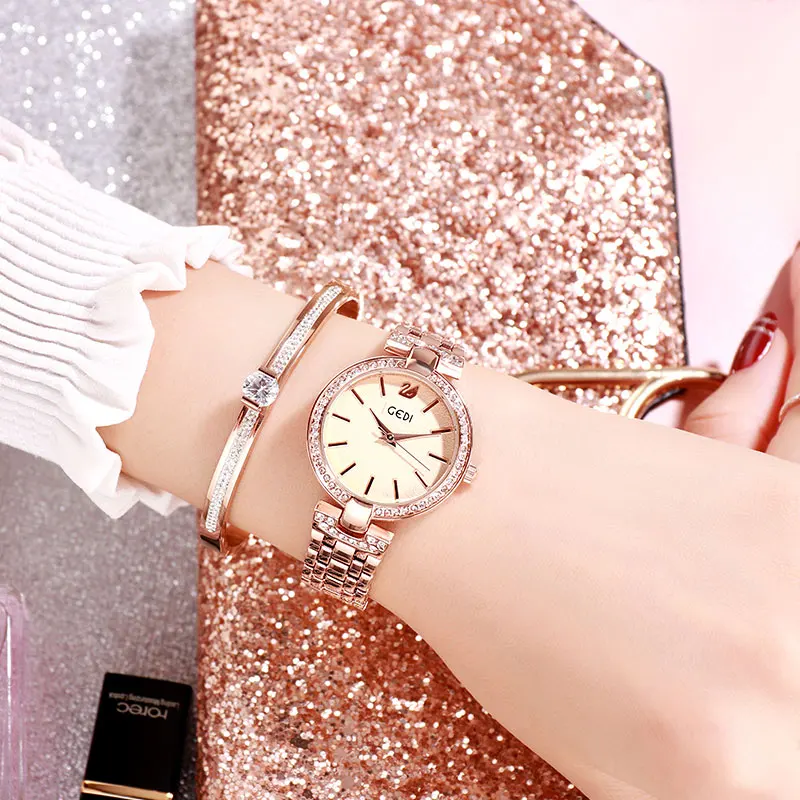 

Drop Shipping Fashion Diamond Band Private Label Watch Manufacturers Round Shape Lady Watches, Optional