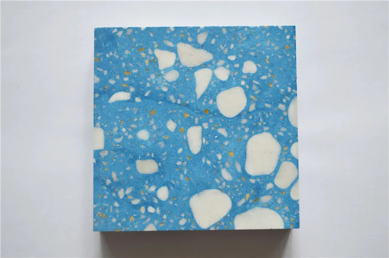 cheap blue terrazzo with white chips