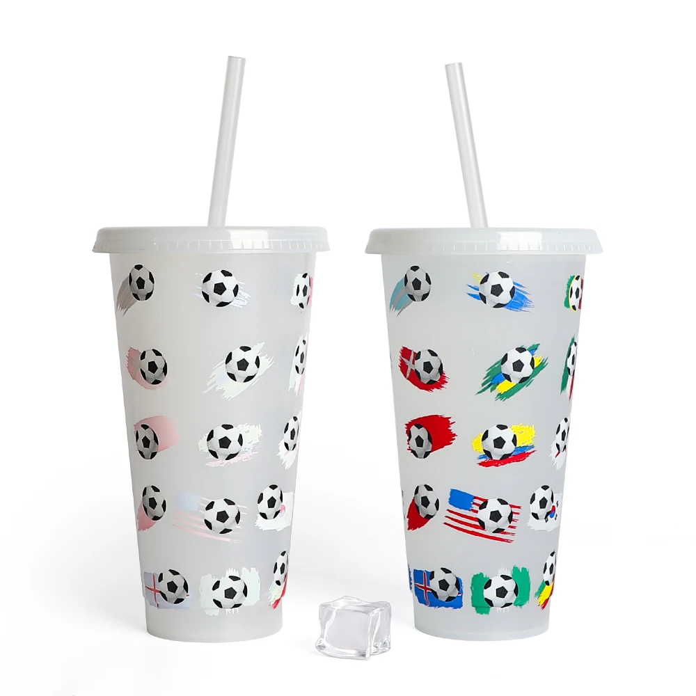 

New sale national football cup coffee mugs direct drinking reusable sublimation cups with lids
