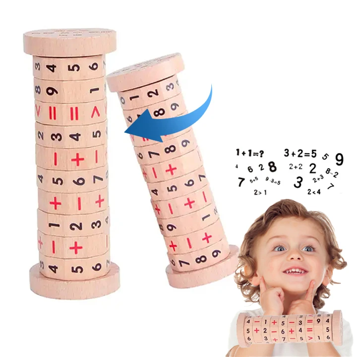 

XM081 Wooden math educational toys wooden counting turning machine Montessori Number game Math material