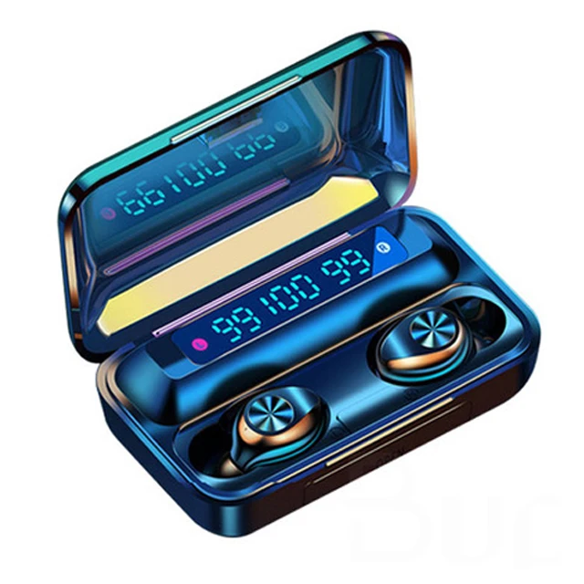 

earphones in stock F9 wireless BT5.0 gaming headset tws wireless earphone with led display