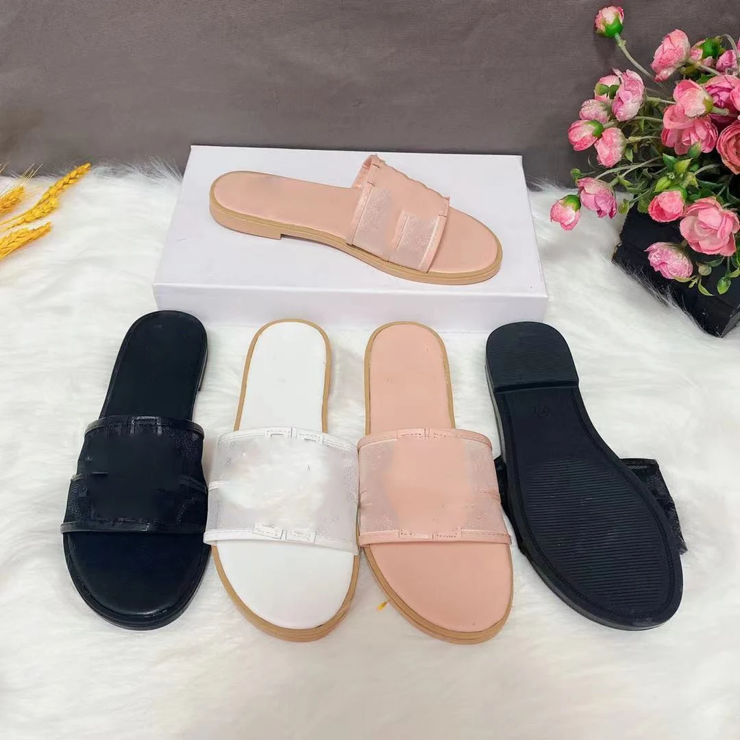 

One-Line Fashion All-Match Casual 2022 Summer New Mesh Ladies Slippers Sandals