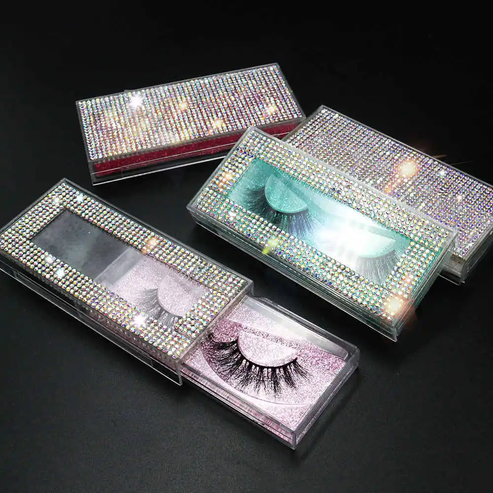 

Hot selling Faux Custom logo eyelash case premium eyelashes 3d mink lashes wholesale vendor, Black color