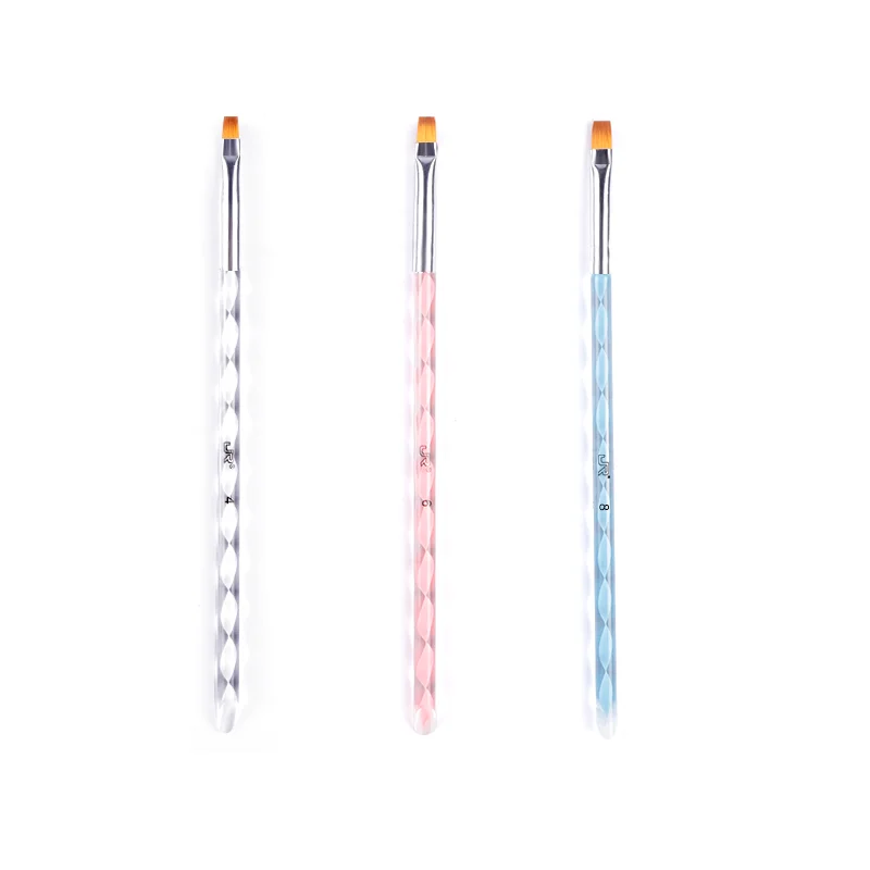 

Nail art Acrylic Brush 10pcs Set Size 4#6#/8# Nail Extension Builder Gel Brushes