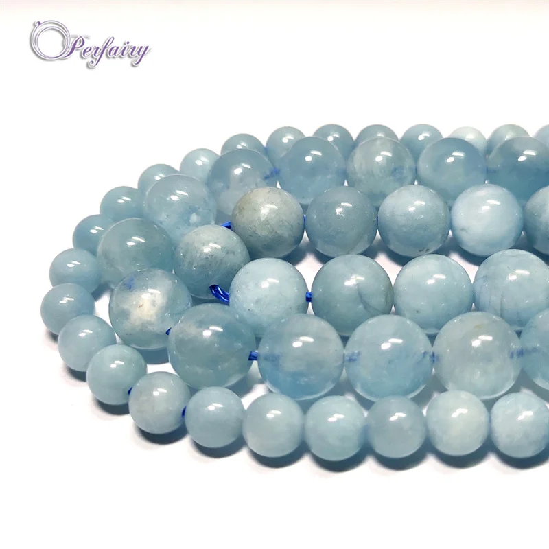 

Wholesale Round Semi-Precious 4mm Loose Bead Brazilian Round Blue Beads Aquamarine stone