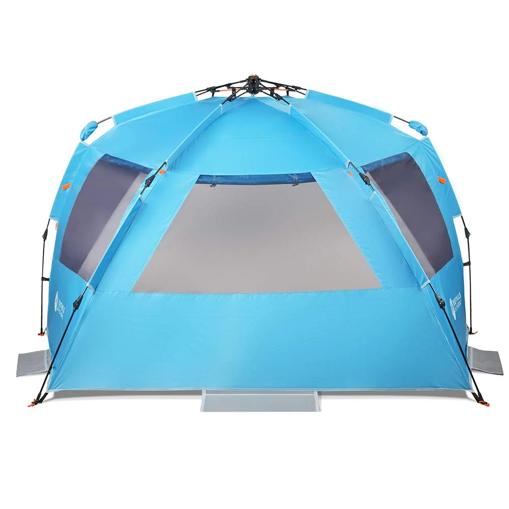 

Pop Up Beach Tent Automatic Sun Shelter Cabana Light Weight Camping Tents 4 Person Anti-UV, Dark blue