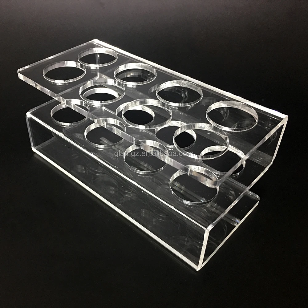 Custom Hole Clear Acrylic Test Tube Holder Plexiglass Lab Tube Display ...