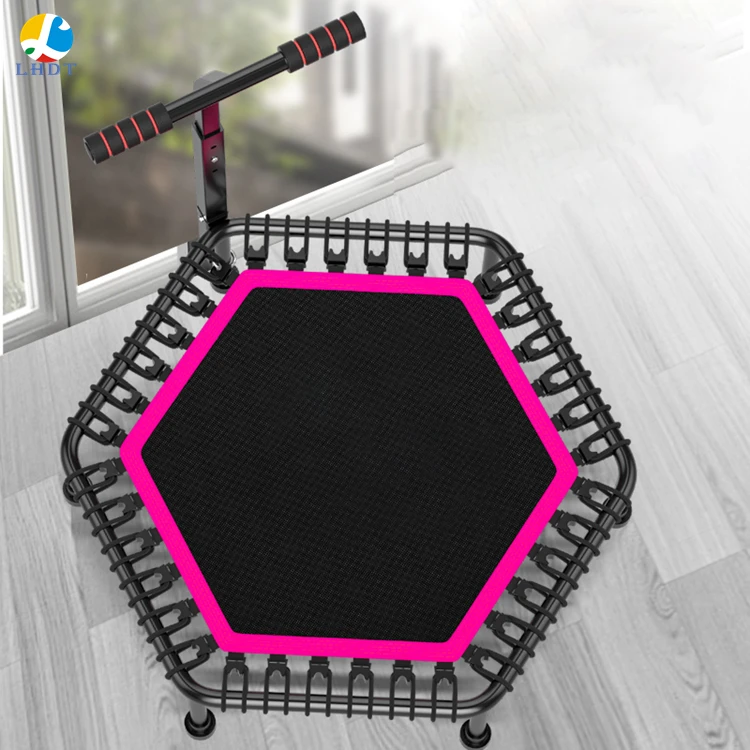 

50'' 55'' Hexagonal High Intensive Bungee Jumping gym equipment Mini trampoline with handle, Customized color