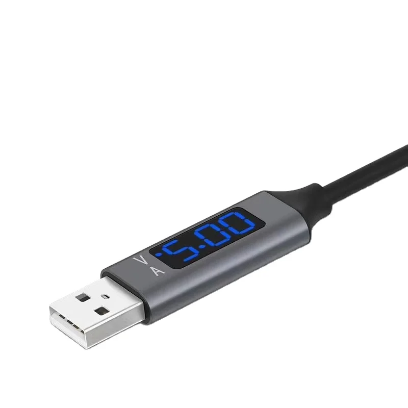 

New Visual LED screen Charging Cable show electricity and voltage USB Cable, Red