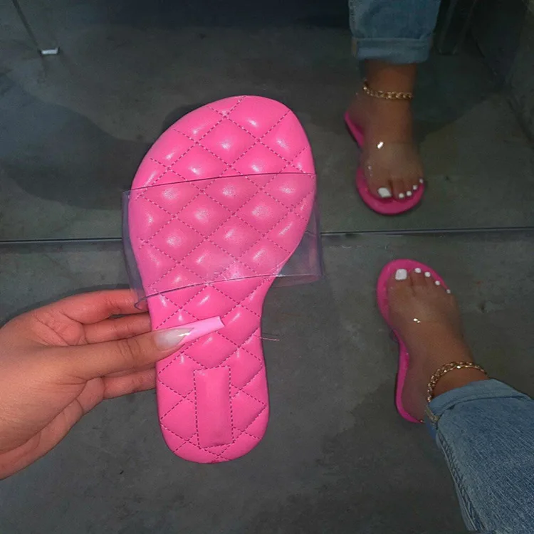 

Cheap lady leather slippers femme beach flat sandals women jelly sandals summer clear sandals for women, Picture
