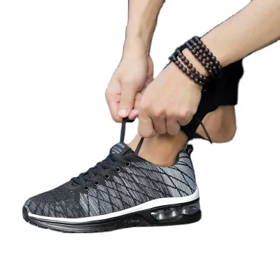 

New style men sneackers shoes knitted athletic breathable casual sports shoes shoes stock, Red/green