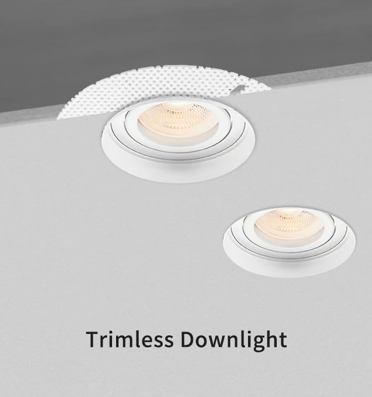 MR16 GU10 recessed lighting adjustable cut size 80mm round led trimless downlight fixture