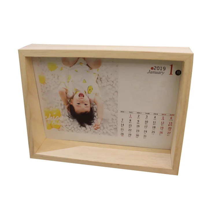 Fast shipping natural wood 8x10 inch date photo frame for office and table