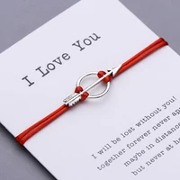 

Arrow Charm Bracelet Women Men Lovers' Couple Bracelets Wish Inspired Jewelry Red String Adjustable Braided Pulseras