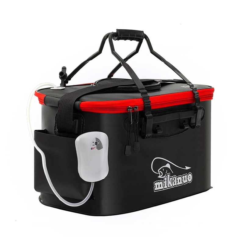 

Fishing Tackle Bags Water-Resistant Fishing Gear Bags Portable Fishing Organizer Shoulder Fishing Bait Bucket, Black/orange