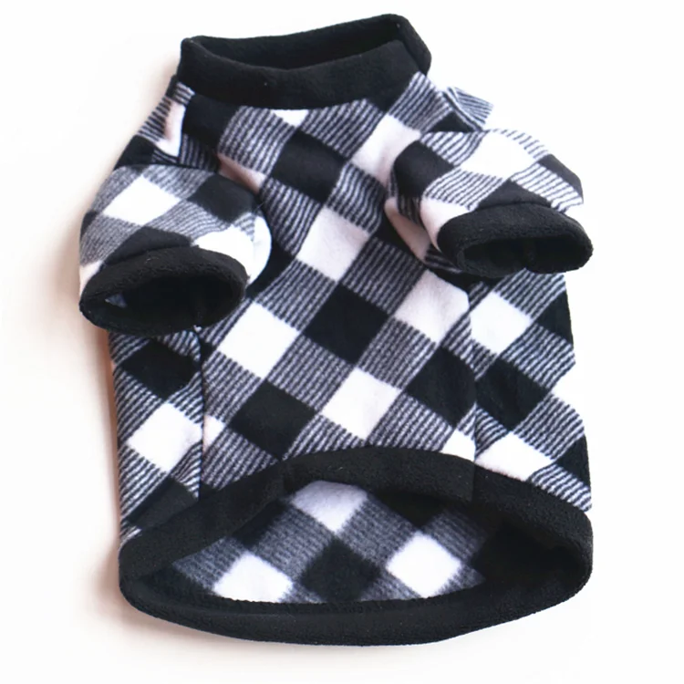 

Soft comfortable autumn winter polar fleece warm puppy sweater dog clothes winter dog coat, Black and wite