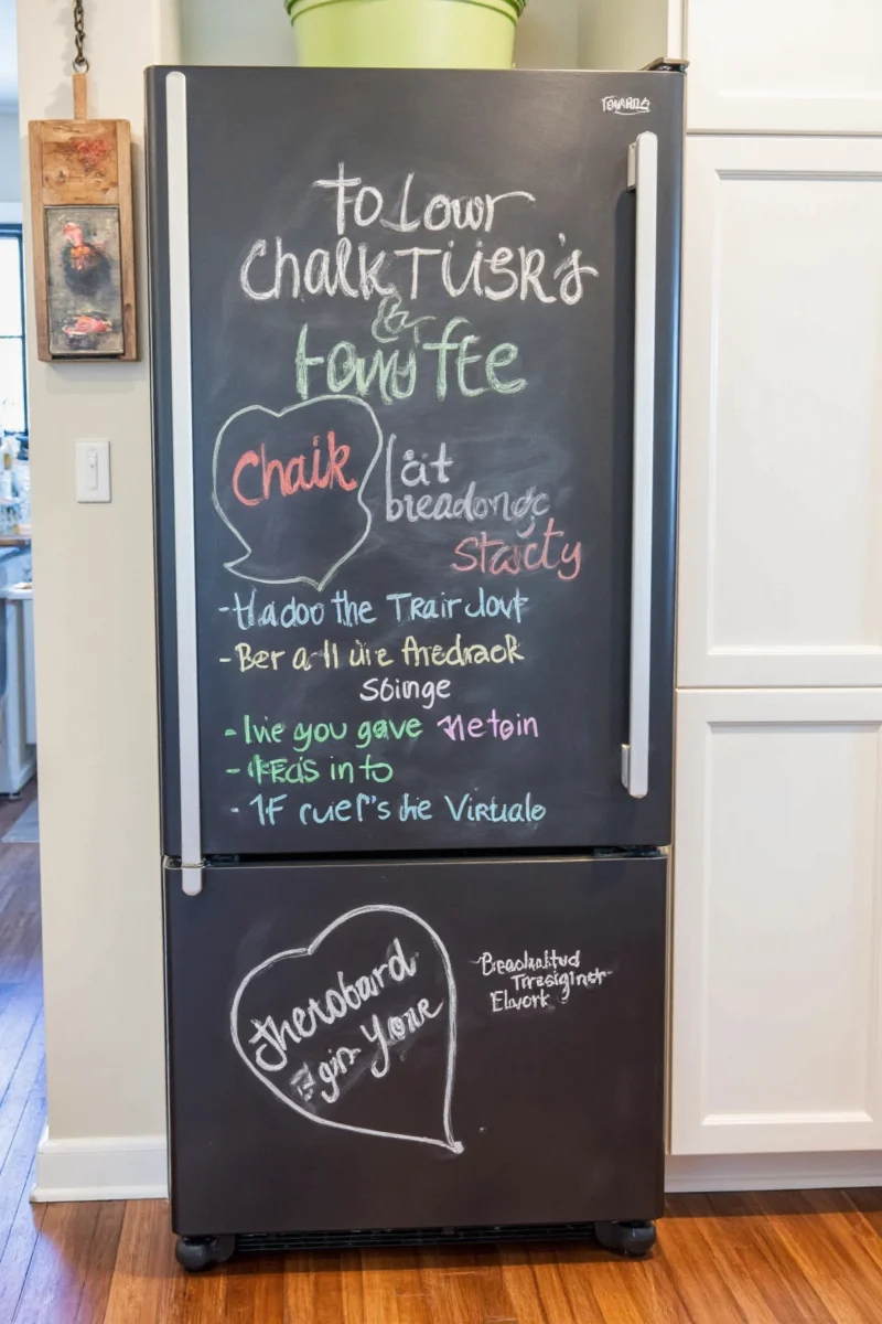 Chalkboard labels on fridge doors