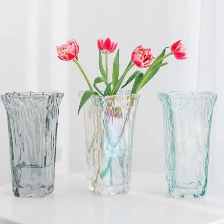 

Amazon Hot Sale Transparent Glass & Crystal Vases Glass Flower Vase For Home Decoration, Transparent and customized