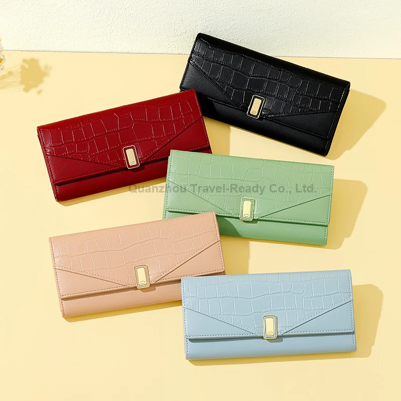 

New design simple folding small wallet multicard long Short wallet pu leather women clutch bag