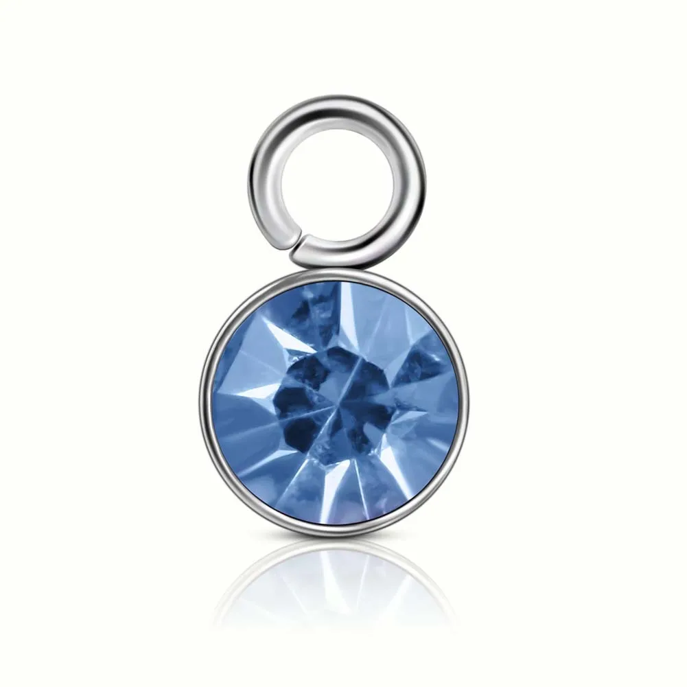 

DIY handmade jewelry accessories small crystal pendant 12 color birthstone stainless steel birthdaystone pendant (SZ048), As picture