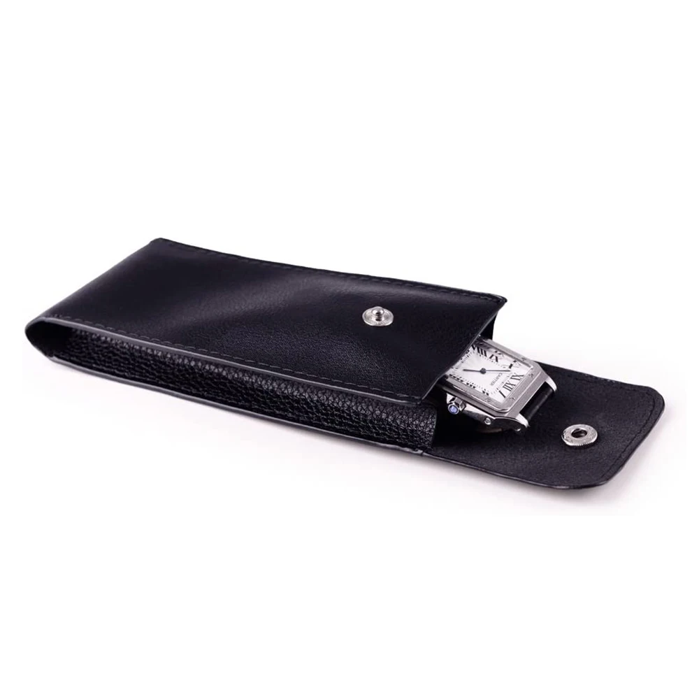 

Black leather travel jewelry bag watch bracelet storage bag, Black, blue, green, grey, pink, white, yellow, etc