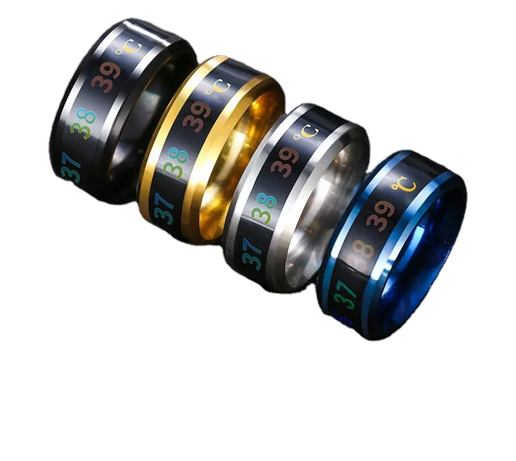 

Wholesale Customized Jewelry Smart Sense Of Warmth Ring Mood Temperature Source Ring For Men, Gold,silver,black,blue,rose gold