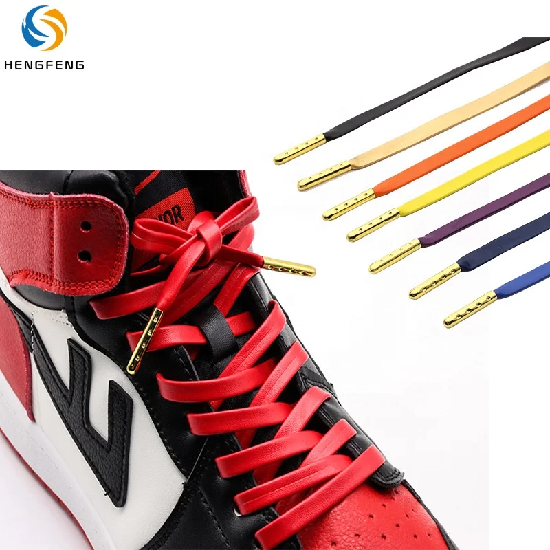 

High quality flat thick leather metal aglets laces shoe laces shoelaces shoe straps shoeslace shoestring, 11 colors