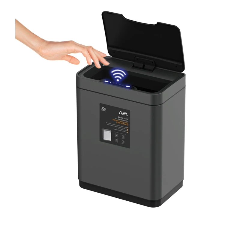 

Induction Trashcan Electric Garbage Can Touchless Rubbish Bin Automatic Waste Bin Sensor Dustbin Smart Trash Cans