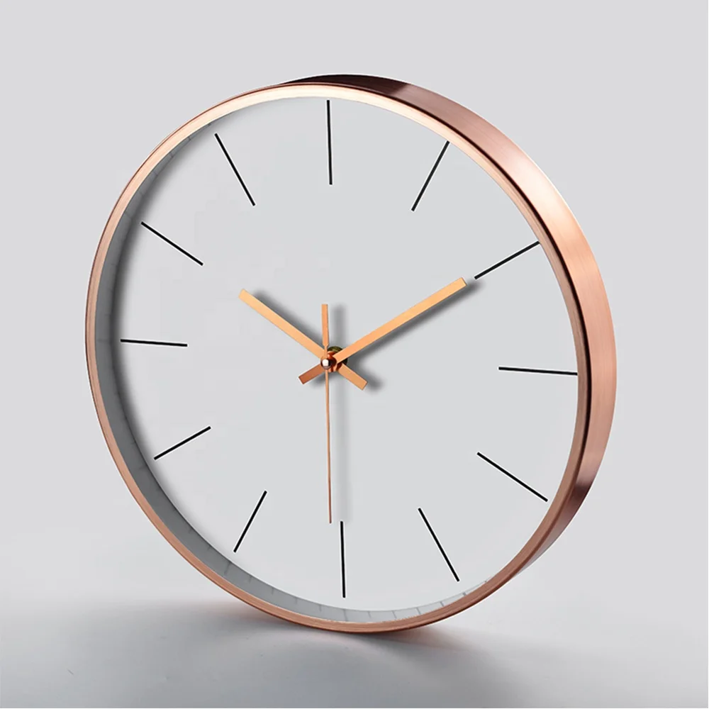

12inch 30CM metal aluminum wall watch wall clock, Gold