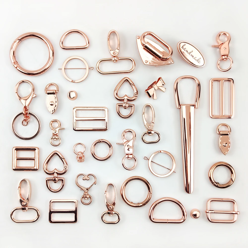 

Deepeel DP002 Bag Accessories Bag Strap Buckle Handbag Hardware Adjustable Slider Rose Gold O D Ring Hook