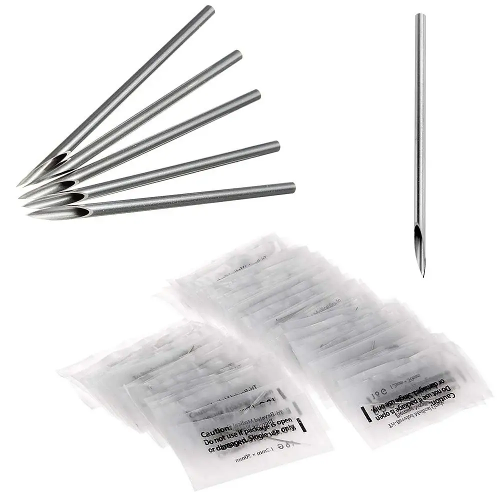 

Factory Customize Ear Nose Piercing Needles - 12G 14G, 16G, 18G and 20G Individualized Package Sterile Body Piercing Needle