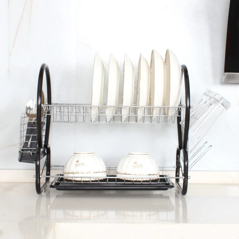

Long Life High Quality Kitchen Large-size Metal And Iron Art Dish Rack, Bronze