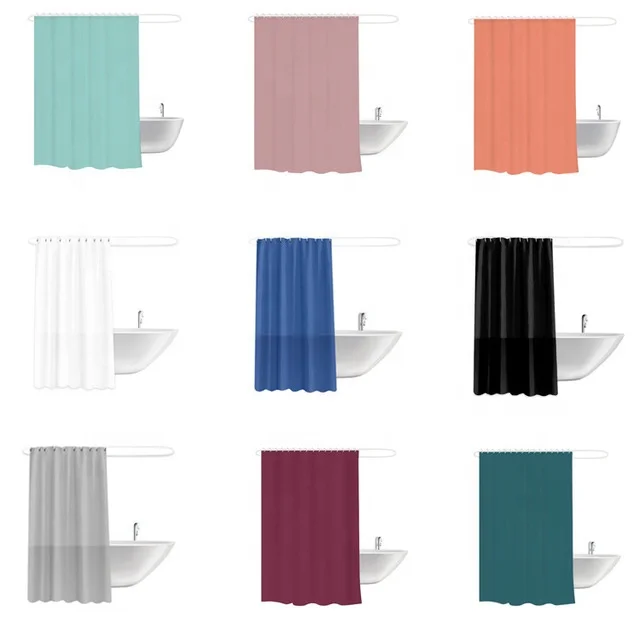 

DB Wholesale Easier to Dry Home Pure red Color Mildew Resistant Water Repellent Shower Curtain With Accessories