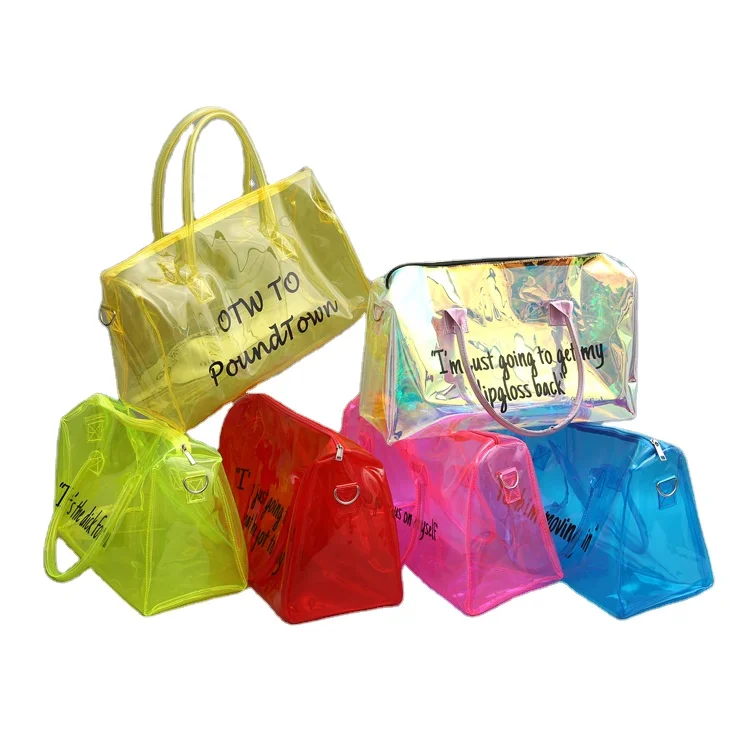 

Wholesale custom duffle bags Custom Holographic duffle bag pvc duffle bags for women, Mix 12 colors