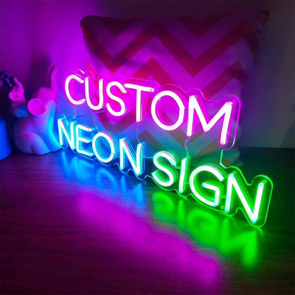 

Drop Shipping Free Custom Happy Birthday Sign Neon Lights Acrylic Sign RGB Led neon signs for Decoration