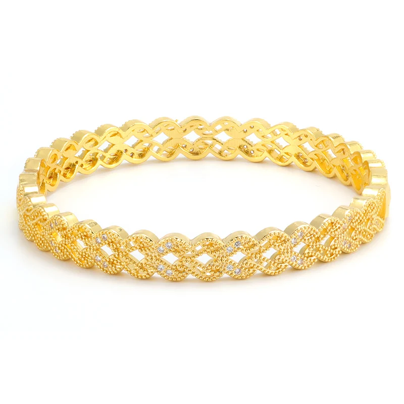 

Wholesale Fashion Jewelry Top Quality New Style Women Luxury Gold Plated Cubic Zirconia CZ Bracelets