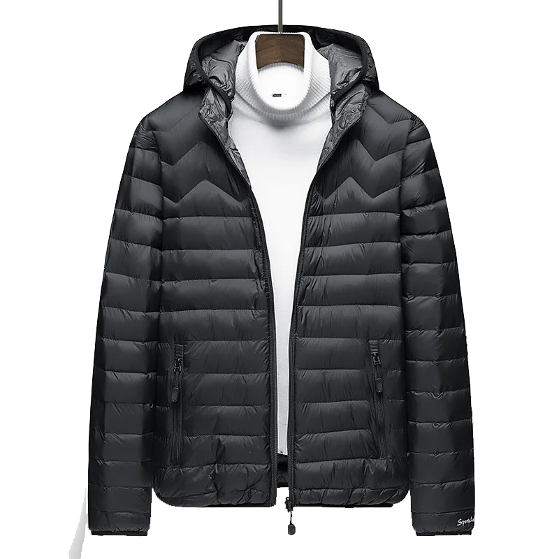 

men's fake down padding wadding double wear hooded reversible nylon winter thick hoody cotton winter quilted bubble jackets coat