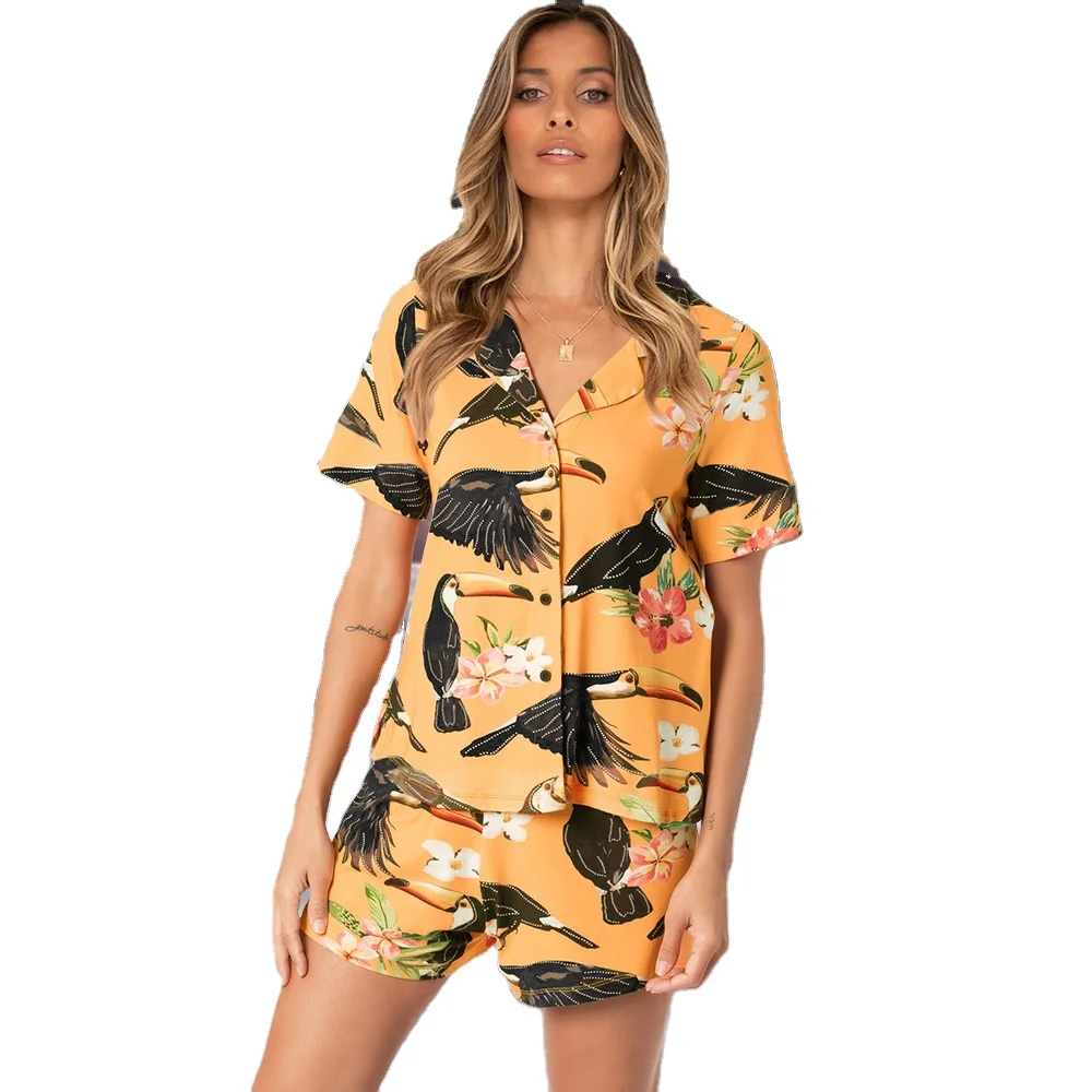 

2021 new 2 piece Short pajamas set,luxury print silk joyo roy girls sleepwear pajamas girls sleepwear Nightgowns for woman