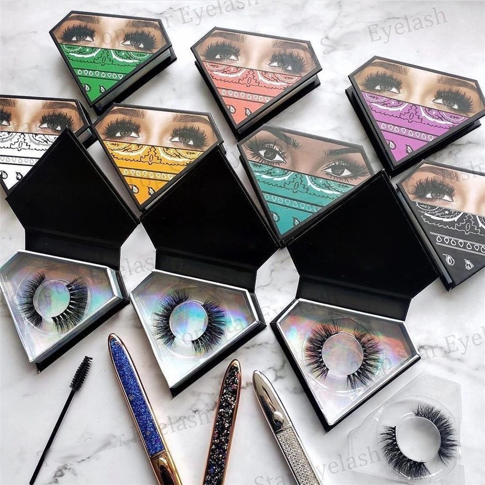 

3D Mink Eyelashes&Natural Cat Eye-lash 5 Pairs Wispies False Dramatic Handmade Reusable Makeup Fake Lashes, Natural black