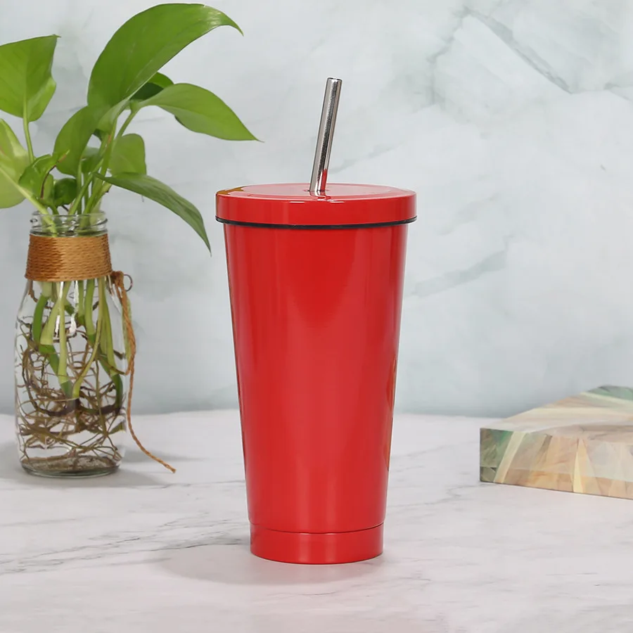 

Wholesale thermal coffee cups double wall 304 stainless steel Vacuum insulated tumbler coffee mugs with straw and lid, Available colors or custom colors