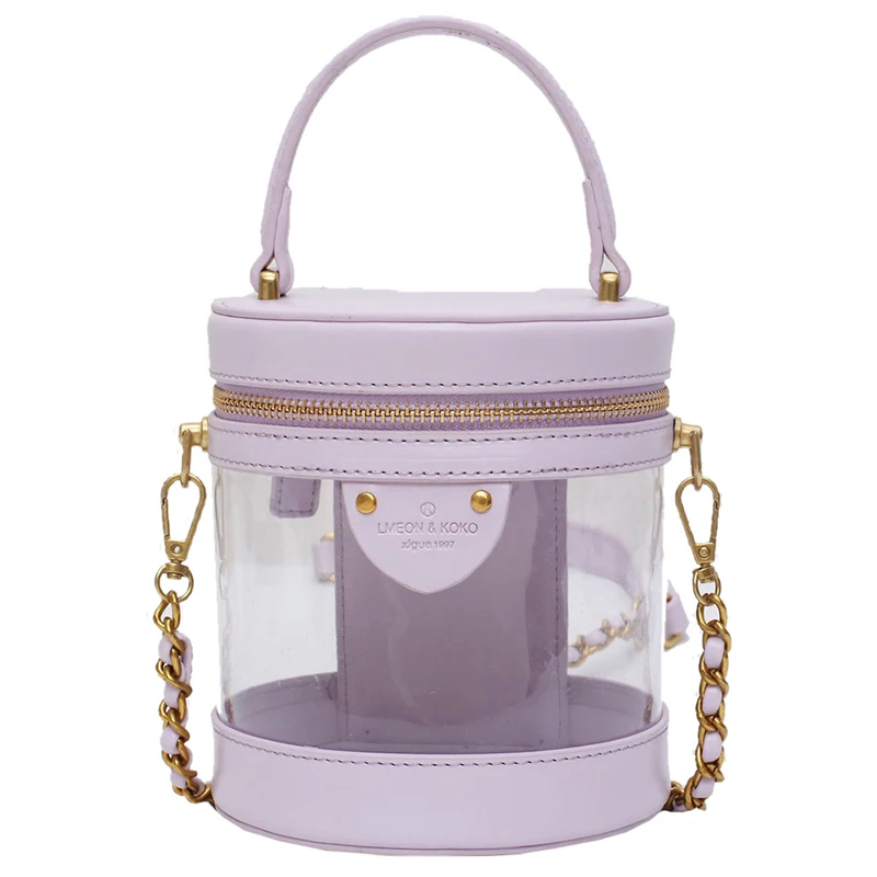 

2020 New Arrivals Fashion Small Chain Shoulder Transparent Bags Bucket Handbags for Women