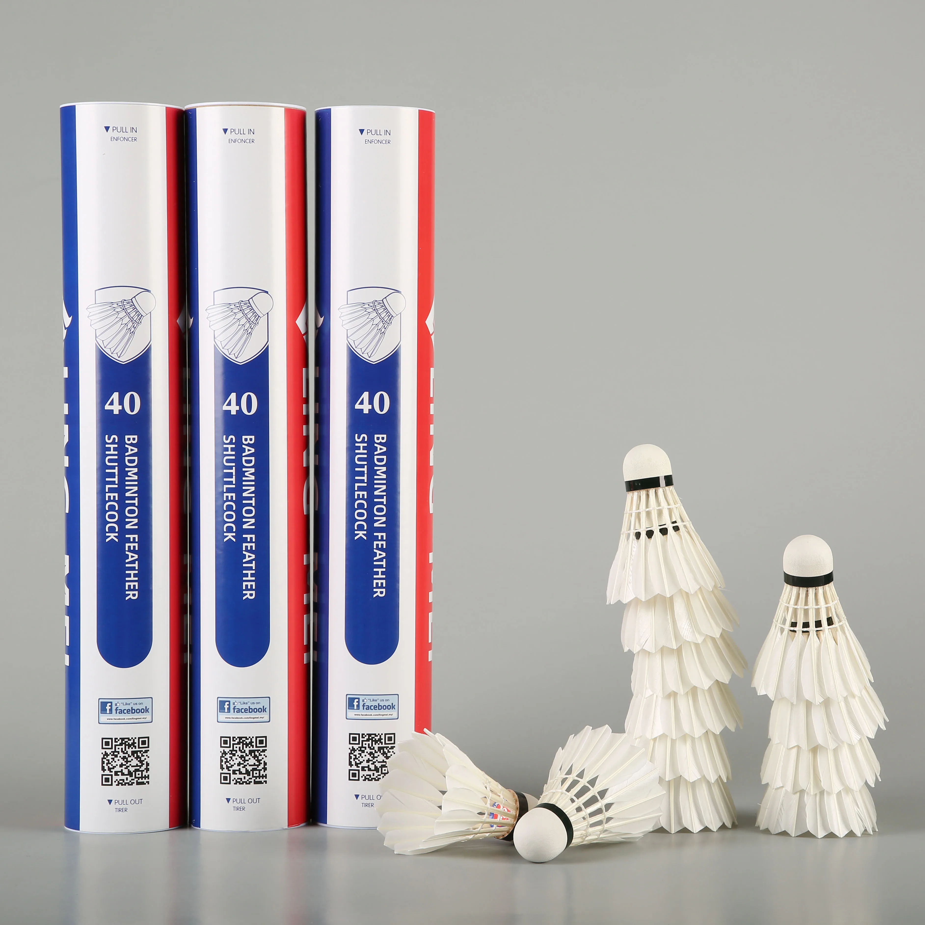 

Brand quality Lingmei 40 badminton shuttlecock for indoor and outdoor sports, White