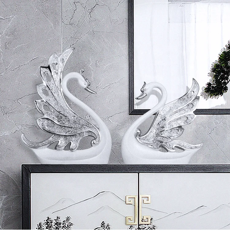 
Handicrafts large small size sculpture polyresin resin swan animal statue 