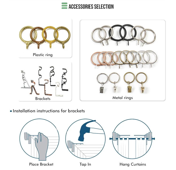 Home Decoration Curtain Pole Rod Sets Fancy Shower Living Room Curtain