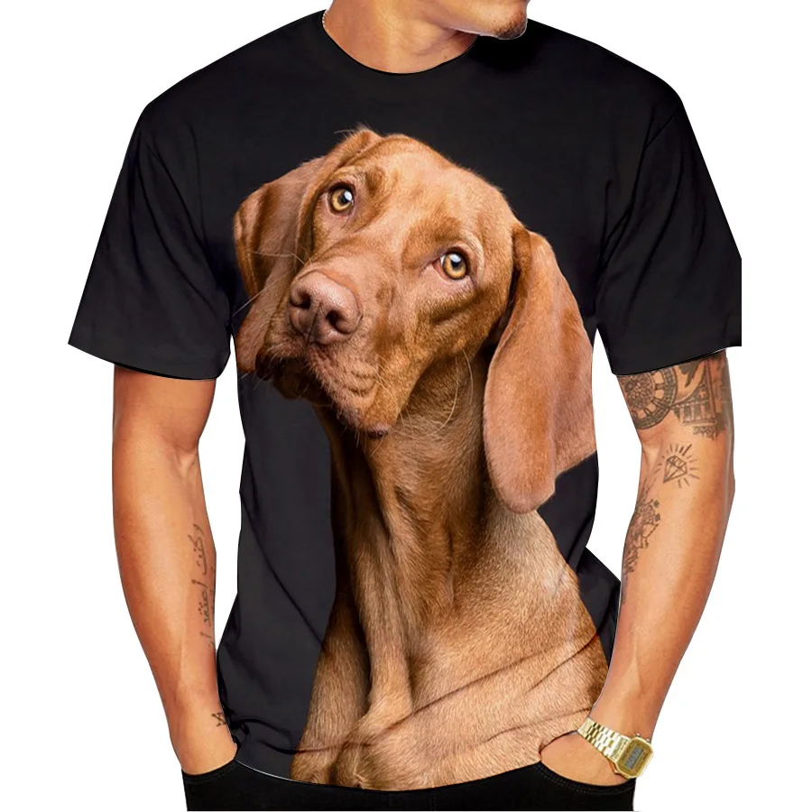 

Large 3D Color Printed Short Sleeve T-shirt for Animal Funny Expression Series In 2020