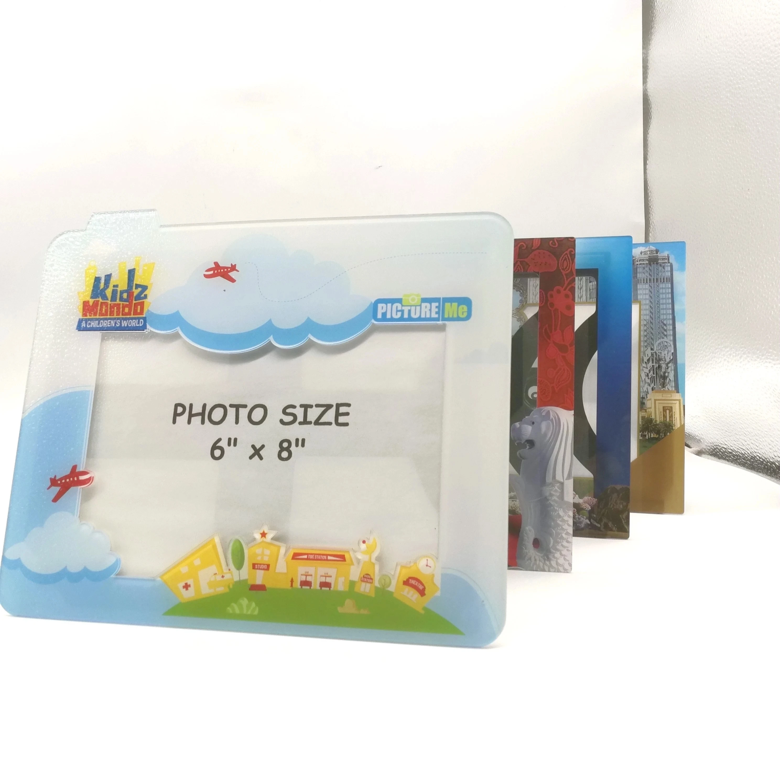 

Custom Logo Bulk Wholesale Funny Picture Frame 6X8 PVC Window Plastic Ocean Park Photo Frame, Clear acrylic, colorful glitters