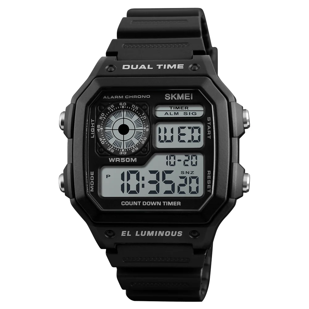 

SKMEI 1299 Ultra Thin Digital Watch Double Time Countdown Waterproof Outdoor Sports Jam Tangan