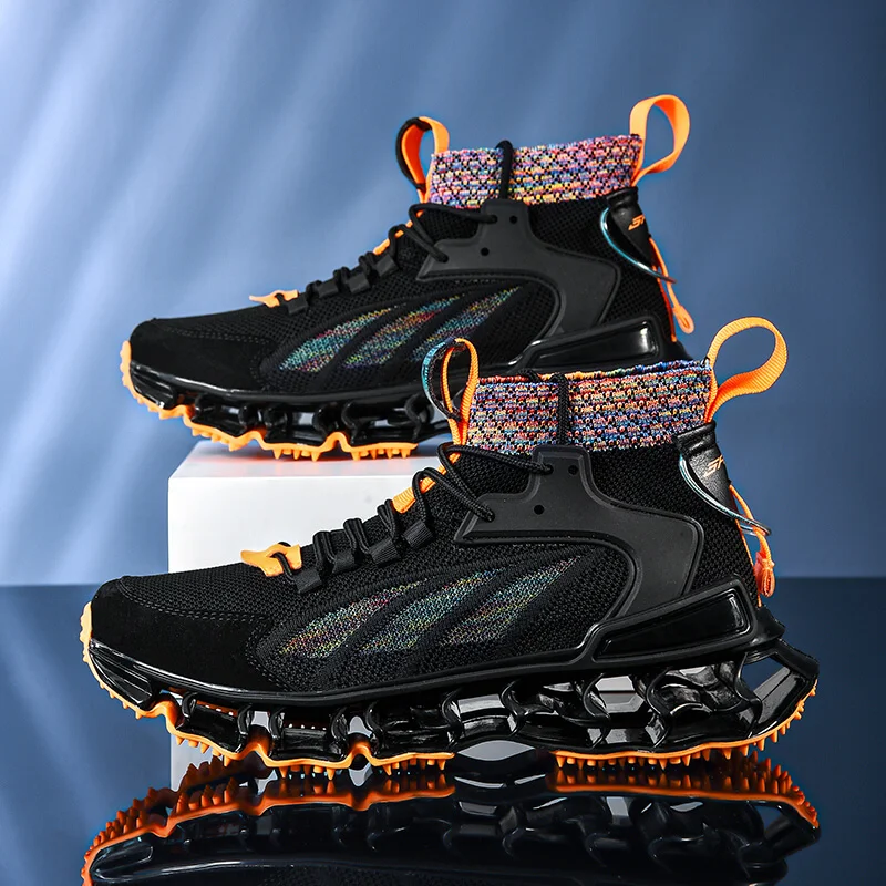 

Big Size Non Slip Basketball Shoes For Outdoor High Top Ankle Men Basketball Couple Sneakers, Black
